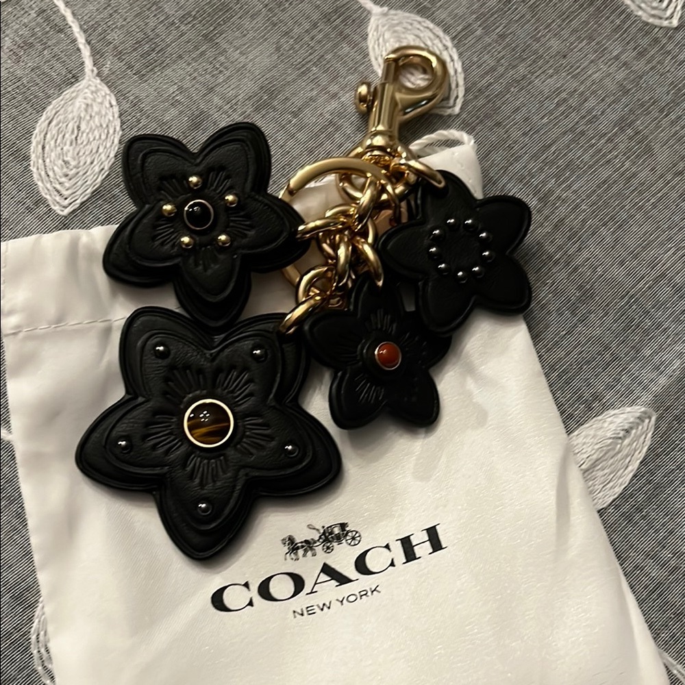 Coach Black and Gold Wildflower Charms